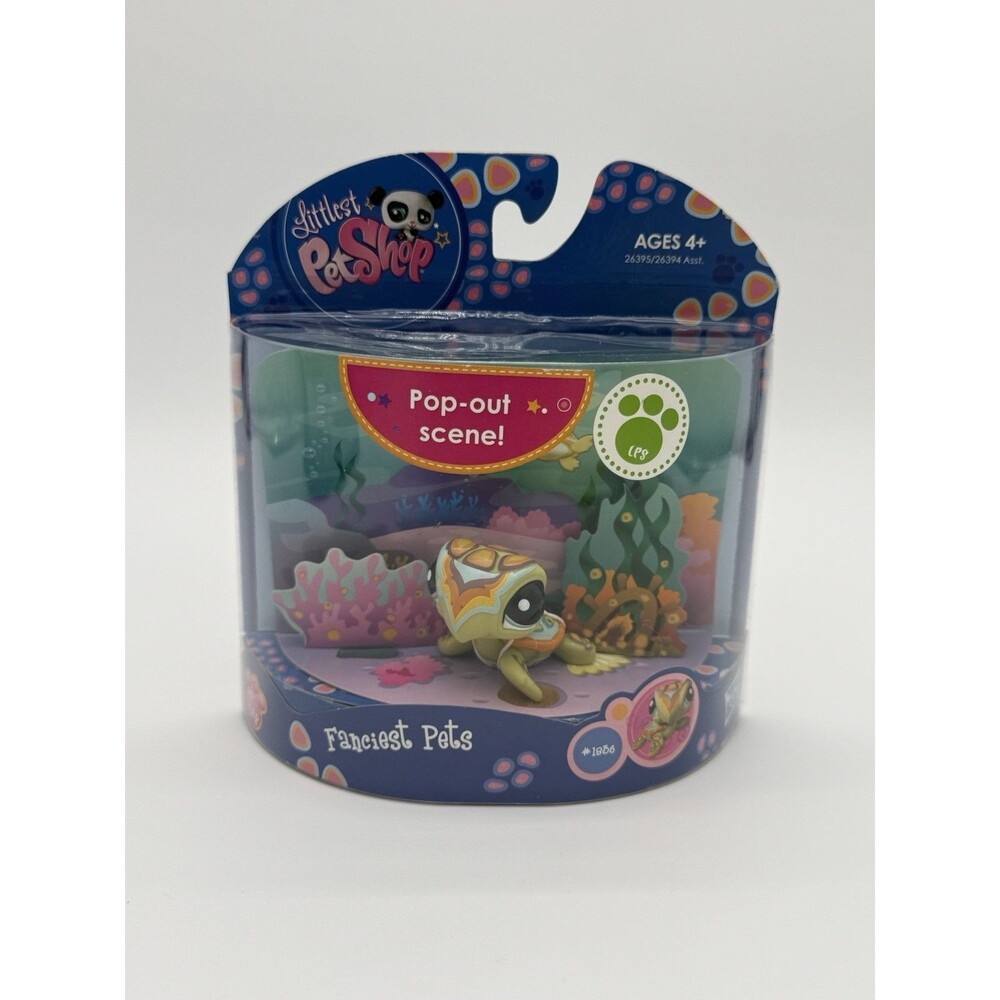 Littlest Pet Shop #1836 Fanciest Pets Sea Turtle Figure Series 1 Pop Out Scene